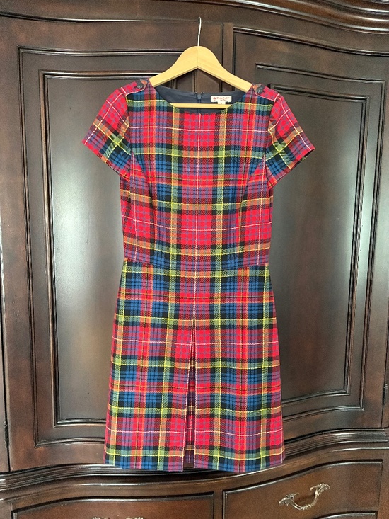 Brooks Brothers Dresses & Skirts - Brooks Brothers Red Fleece Plaid Dress Size 6 Tartan Short Sleeve